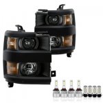 2018 Chevy Silverado 3500HD Black LED Headlight Bulbs Set Complete Kit