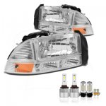 2003 Dodge Dakota Chrome LED Headlight Bulbs Set Complete Kit