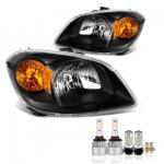 Pontiac Pursuit 2005-2006 Black LED Headlight Bulbs Set Complete Kit