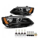 2014 VW Jetta Black LED Headlight Bulbs Set Complete Kit