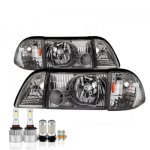 Ford Mustang 1987-1993 LED Headlight Bulbs Set Complete Kit