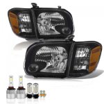 Toyota Tundra Double 2005-2006 Black LED Headlight Bulbs Set Complete Kit