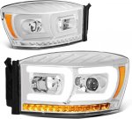 Dodge Ram 2006-2008 Chrome Projector Headlights LED DRL Signals N2