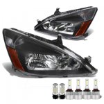 Honda Accord 2003-2007 Black LED Headlight Bulbs Set Complete Kit