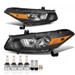 Honda Accord Coupe 2008-2012 Black LED Headlight Bulbs Set Complete Kit