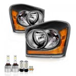 Dodge Durango 2004-2006 Black LED Headlight Bulbs Set Complete Kit