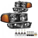 GMC Sierra Denali 2002-2006 Black LED Headlight Bulbs Complete Kit