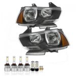 Dodge Charger 2011-2014 Black LED Headlight Bulbs Set Complete Kit