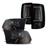 Dodge Ram 2500 2010-2018 Black Smoked Headlights and LED Tail Lights