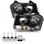 Chrysler 300 2005-2010 Black LED Headlight Bulbs Set Complete Kit