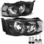 Dodge Ram 2002-2005 Black LED Headlight Bulbs Set Complete Kit