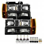 GMC Sierra 2500 1994-2000 Black Headlights LED Bulbs Complete Kit