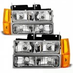 GMC Sierra 1994-1998 Chrome Euro Headlights and Bumper Lights