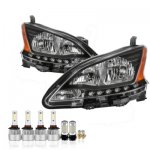 Nissan Sentra 2013-2015 Black LED Headlight Bulbs Set Complete Kit