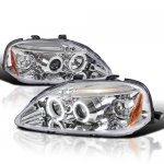 Honda Civic 1999-2000 Clear Dual Halo Projector Headlights with LED Honda Civic 1999-2000 Clear Dual Halo Projector Headlights with LED