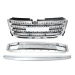 GMC Sierra 2500HD 2011-2014 Chrome Front Grill Lower Bumper Grille and Hood Molding Trim GMC Sierra 2500HD 2011-2014 Chrome Front Grill Lower Bumper Grille and Hood Molding Trim
