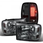 Ford F250 1999-2004 Smoked Headlights and LED Tail Lights Ford F250 1999-2004 Smoked Headlights and LED Tail Lights