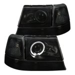 Ford Ranger 1998-2000 Black Smoked Halo Projector Headlights and Bumper Lights Set Ford Ranger 1998-2000 Black Smoked Halo Projector Headlights and Bumper Lights Set
