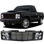 1996 Chevy 1500 Pickup Black Billet Grille and Headlight Conversion Kit