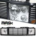 1995 Chevy Tahoe Black Billet Grille and Clear Headlight Conversion Kit