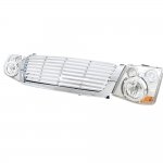 2004 Chevy Silverado Chrome Billet Grille and Headlight Conversion Kit