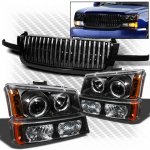 2004 Chevy Silverado 2500HD Black Grille and Projector Headlights Bumper Lights