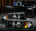 1995 Dodge Ram 2500 Black Vertical Grille and Projector Headlights