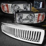 1996 Dodge Ram 3500 Chrome Vertical Grille and Crystal Headlights