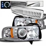 1996 Dodge Ram 3500 Chrome Vertical Grille and Projector Headlights