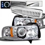 1998 Dodge Ram 3500 Chrome Vertical Grille and Projector Headlights