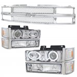 1997 Chevy 2500 Pickup Chrome Mesh Grille and Projector Headlights