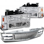 1996 GMC Sierra Chrome Vertical Grille and Headlights