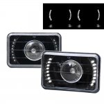 1987 Chevy C10 Pickup White LED Black Sealed Beam Projector Headlight Conversion