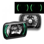 1982 Honda Civic Green LED Black Chrome Sealed Beam Headlight Conversion