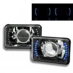 1986 Dodge Lancer Blue LED Black Chrome Sealed Beam Projector Headlight Conversion