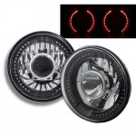 1975 Chrysler Cordoba Red LED Black Chrome Sealed Beam Projector Headlight Conversion