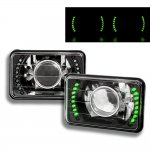 1983 Toyota Camry Green LED Black Chrome Sealed Beam Projector Headlight Conversion