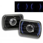 1991 Jeep Comanche Blue LED Black Sealed Beam Projector Headlight Conversion