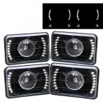 1985 Chevy Blazer White LED Black Sealed Beam Projector Headlight Conversion Low and High Beams