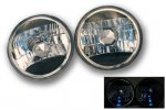 1965 Ford Mustang Black Crystal 7 Inch Sealed Beam Headlight Conversion