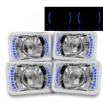 1987 Chevy Camaro Blue LED Sealed Beam Projector Headlight Conversion Low and High Beams