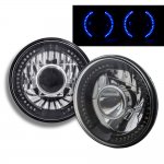 1972 Chevy Monte Carlo Blue LED Black Chrome Sealed Beam Projector Headlight Conversion