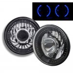 1986 Dodge Ram Van Blue LED Black Chrome Sealed Beam Projector Headlight Conversion