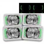 1984 VW Jetta Green LED Sealed Beam Projector Headlight Conversion Low and High Beams