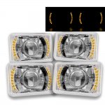 1988 Toyota Land Cruiser Amber LED Sealed Beam Projector Headlight Conversion Low and High Beams