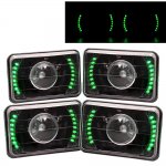 1983 GMC Suburban Green LED Black Sealed Beam Projector Headlight Conversion Low and High Beams