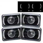 1982 Plymouth Gran Fury White LED Black Sealed Beam Projector Headlight Conversion Low and High Beams