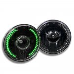 1976 Jeep Cherokee Green LED Black Sealed Beam Projector Headlight Conversion