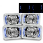 1980 Ford Mustang Blue LED Sealed Beam Projector Headlight Conversion Low and High Beams