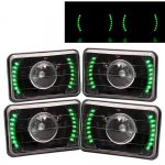 1983 Dodge Challenger Green LED Black Sealed Beam Projector Headlight Conversion Low and High Beams